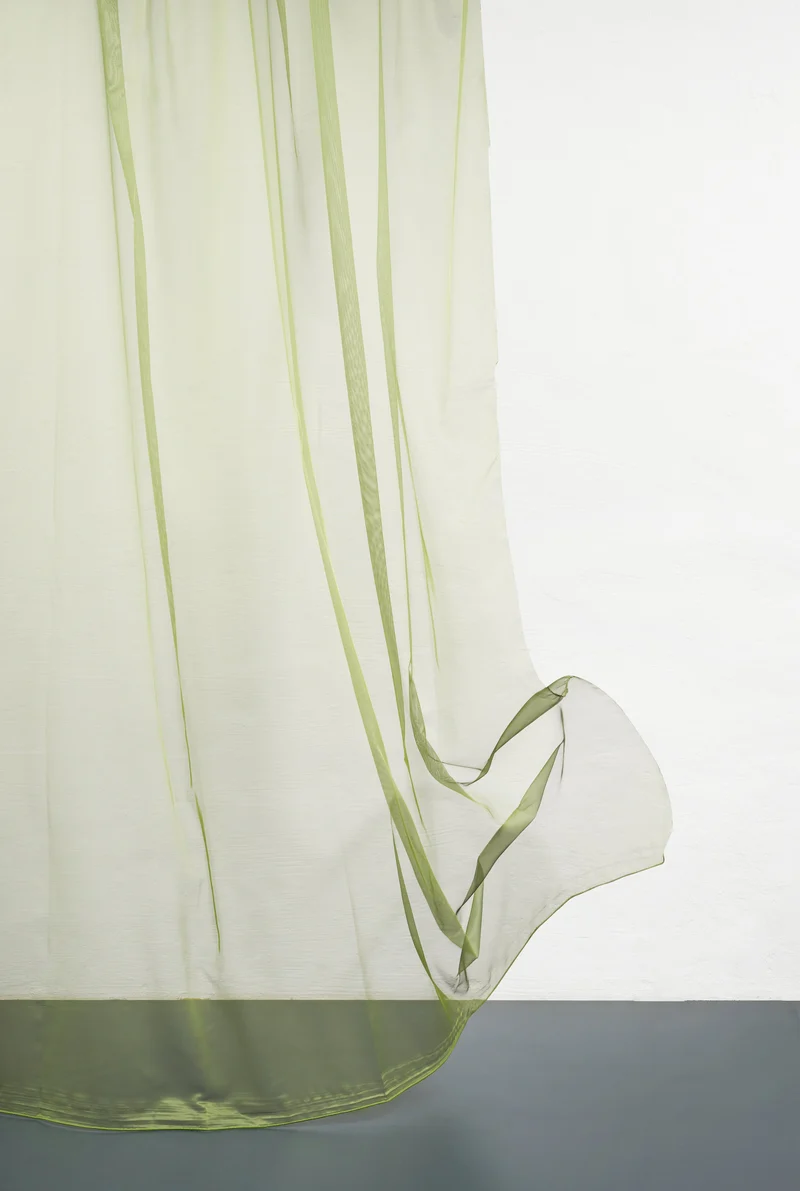 Metallic Sheer Curtains "Glamorous" in Green Color