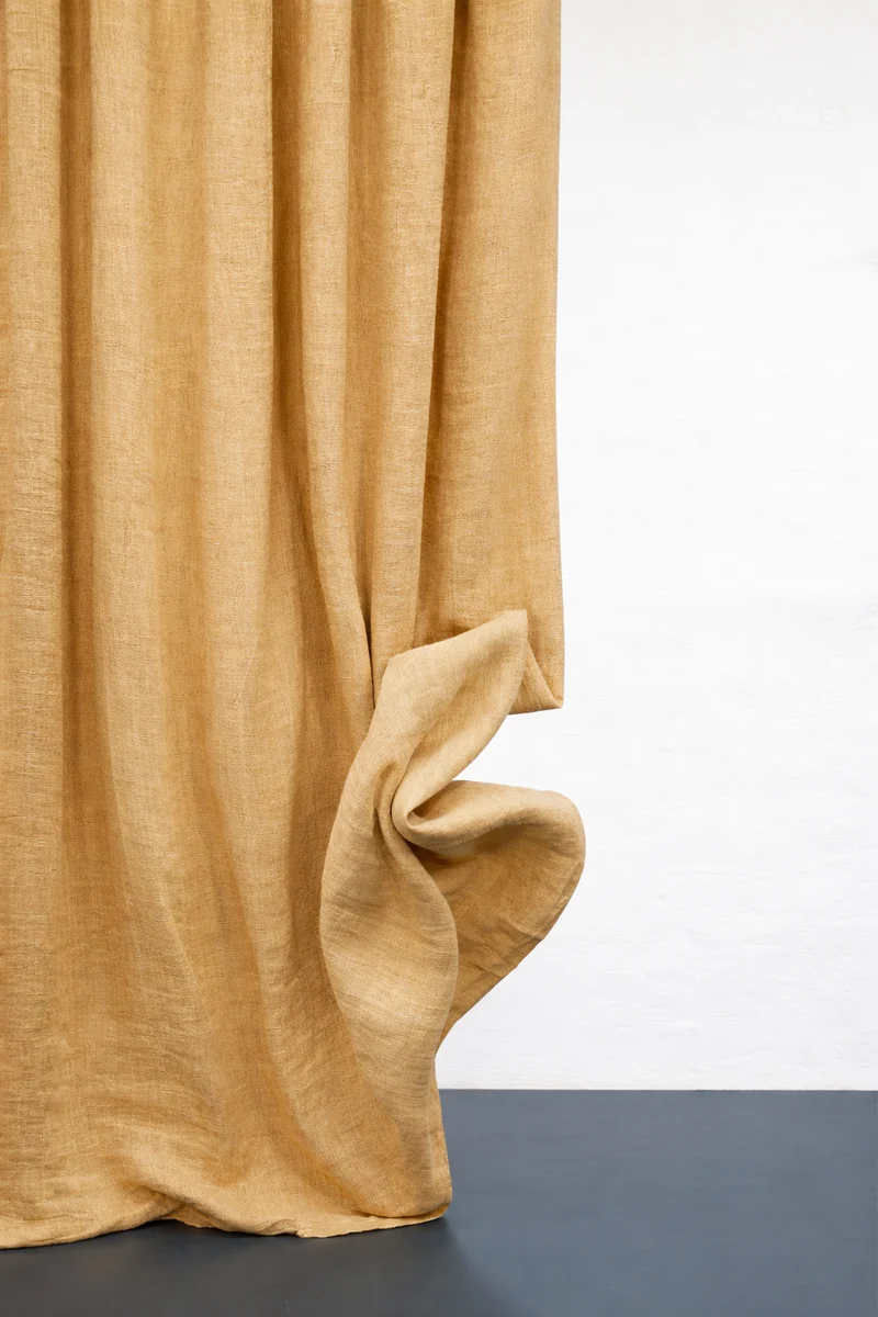Heavy Linen Curtains "Maximus" in Honey Color