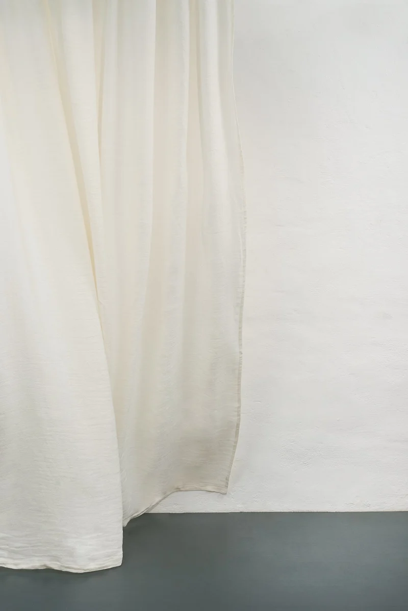 Linen Curtains Panama Weave in Natural White Color