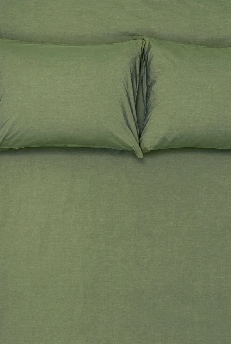 Vintage Egyptian Cotton Bedding in Moss Green Color