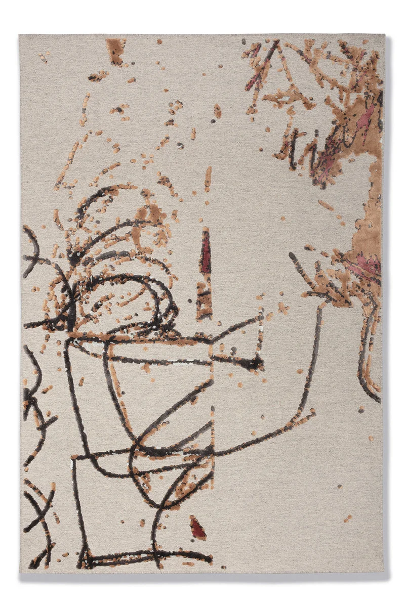 Wool & Bamboo Silk Rugs and Carpet "Scribble" by Johanna Kestilä