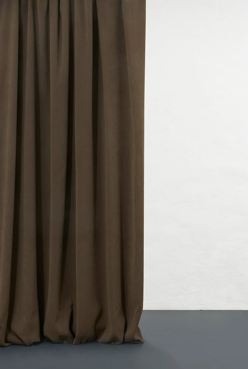 Dimout Curtains "Groovy Corduroy Weave" in Tobacco Color