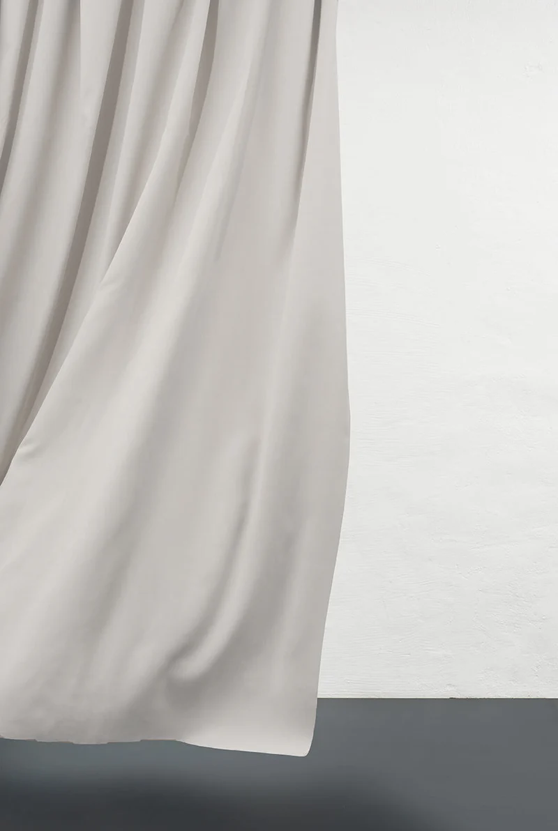 Dimout Curtains "Groovy Corduroy Weave" in Natural White Color