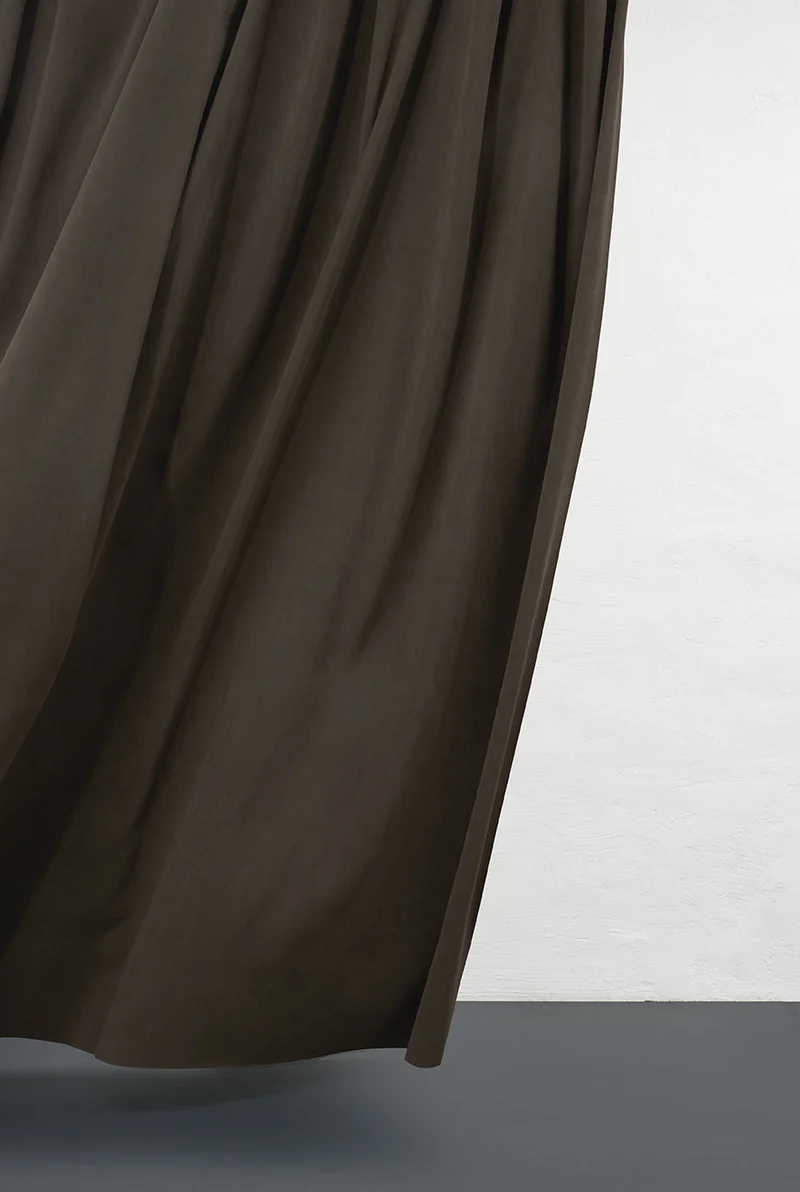 Dimout Curtains "Groovy Corduroy Weave" in Muddy Brown Color