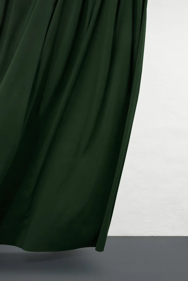 Dimout Curtains "Groovy Corduroy Weave" in Forest Green Color