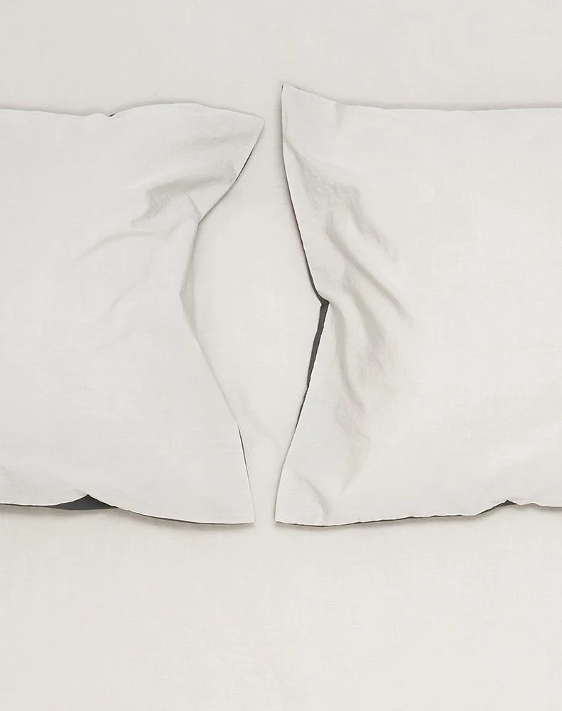 Vintage Egyptian Cotton Bedding Two Tone in Anthracite & Feather Grey Colors