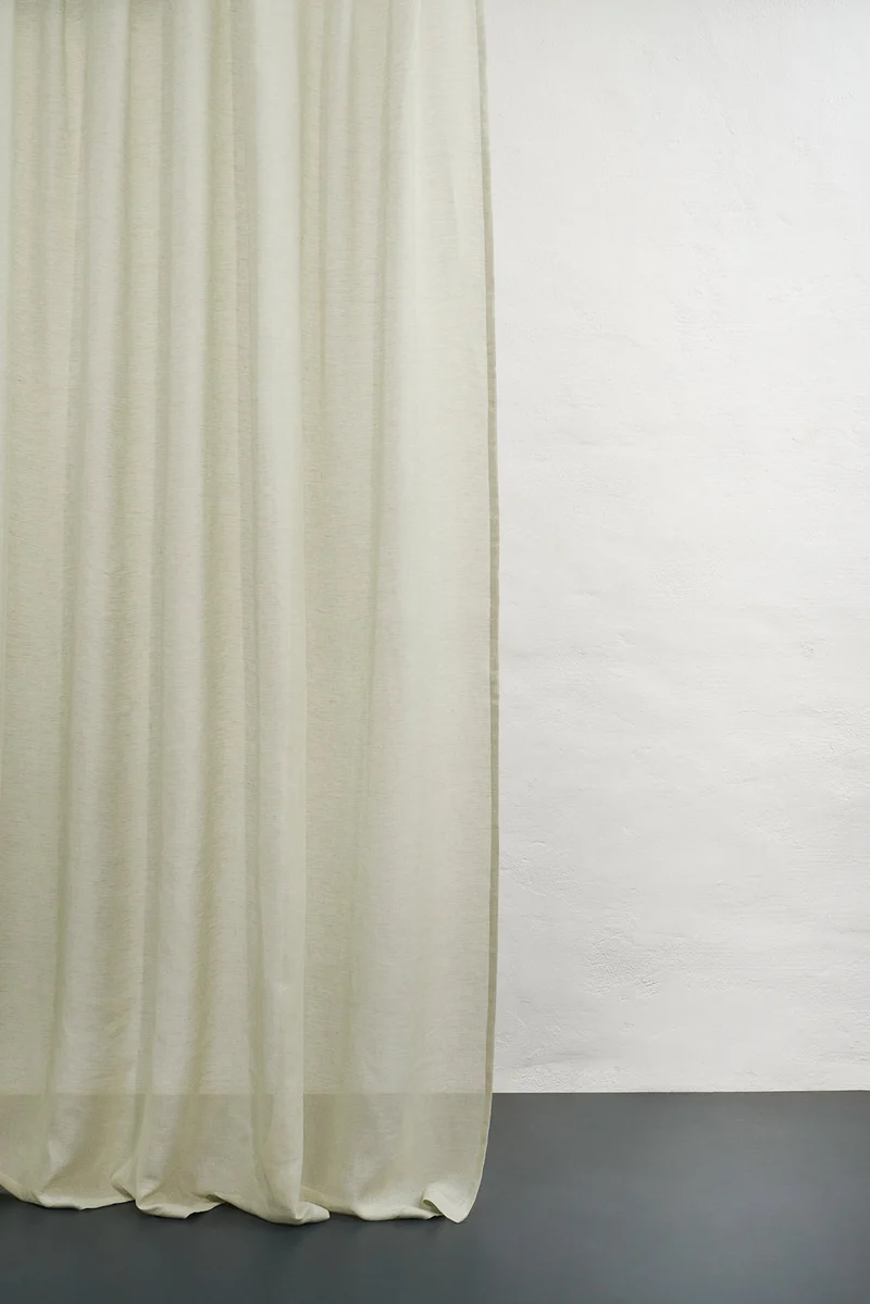 Linen Curtains in Lotus Green Color