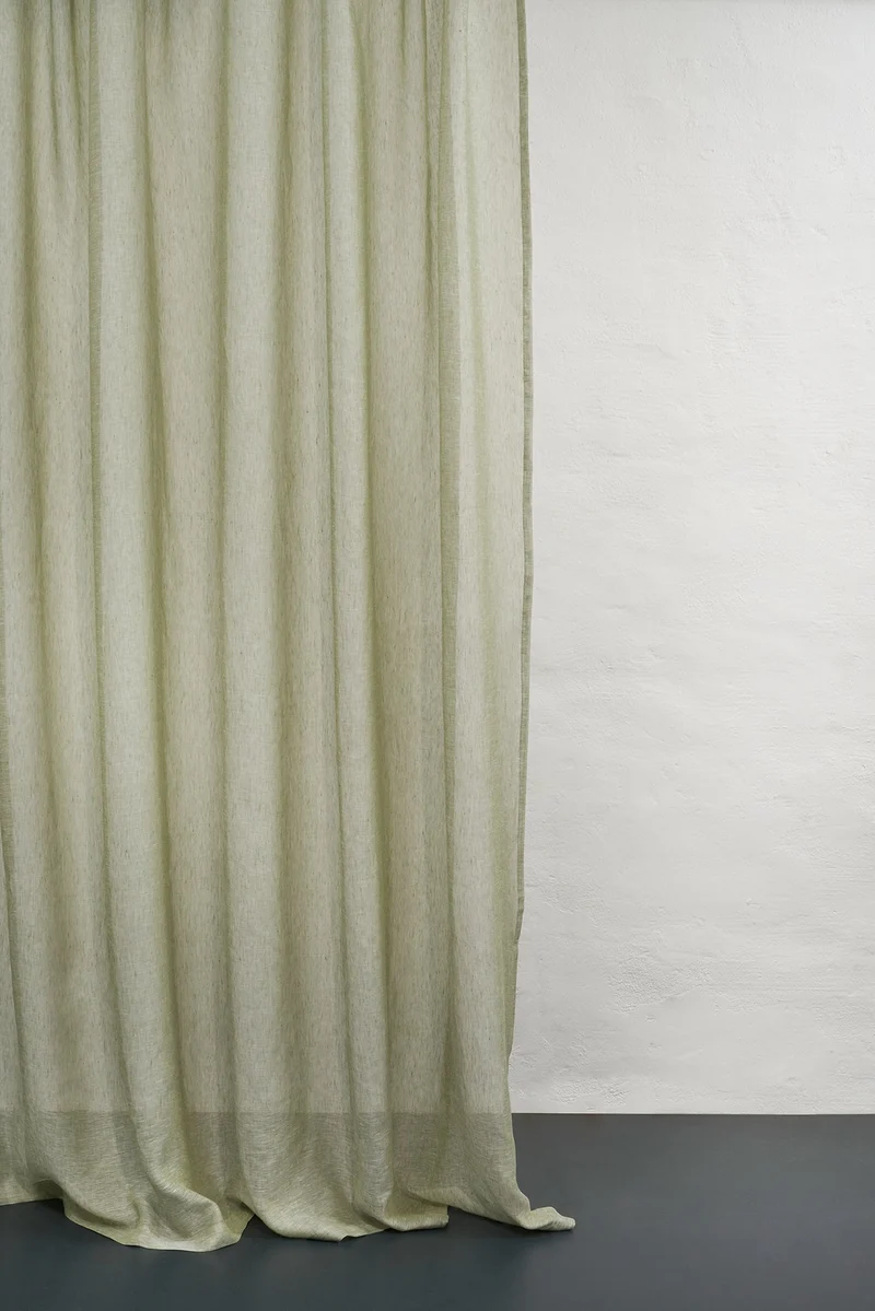 Linen Curtains in Green Color