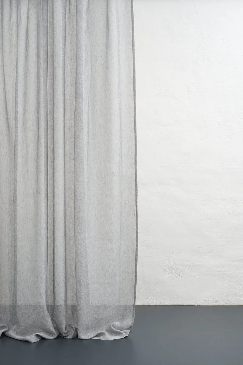 Linen Curtains in Ash Grey Color