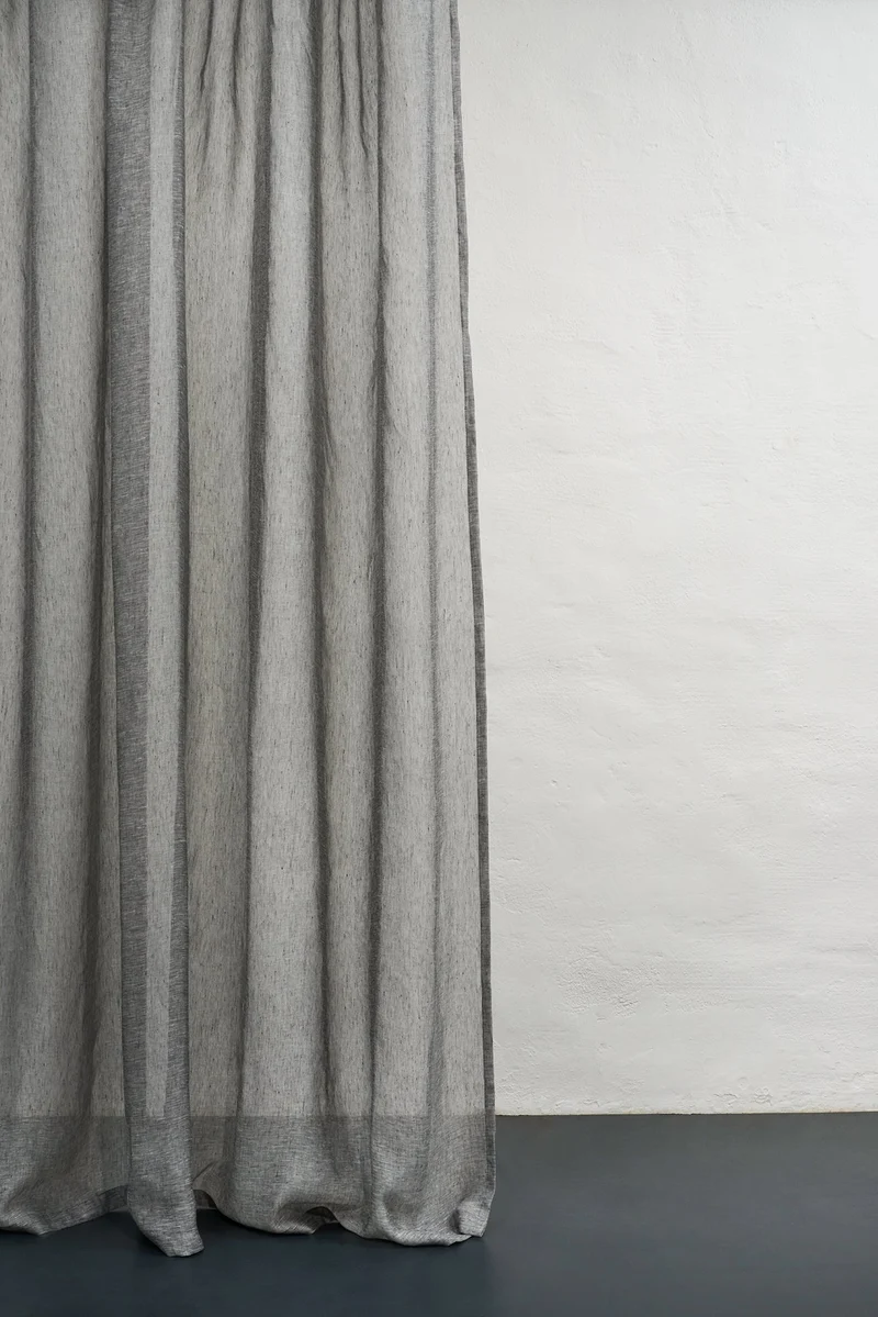 Linen Curtains in Metal Grey Color