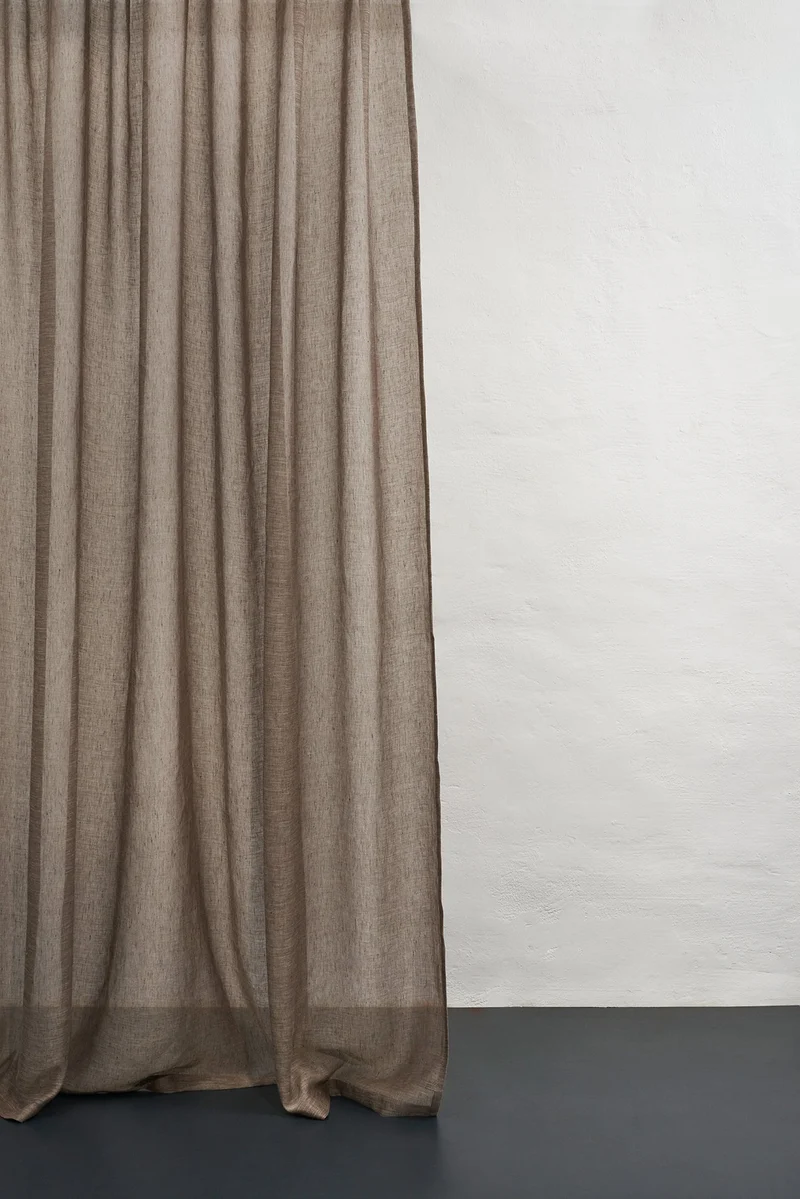 Linen Curtains in Dark Bronze Color