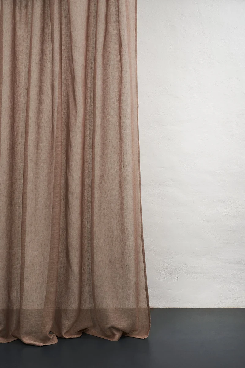 Linen Curtains in Mocha Brown Color