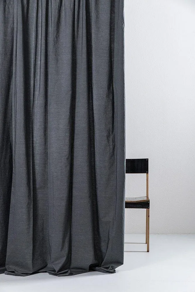 Egyptian Cotton Curtains in Anthracite Color