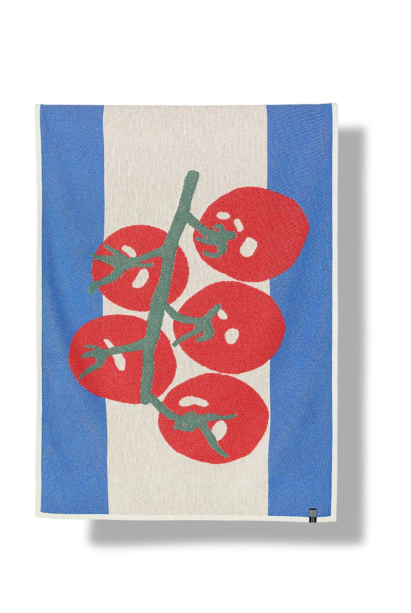Cotton Beach Towel or Mini Blanket "Pomodori" by Michele Rondelli & Sophie Probst