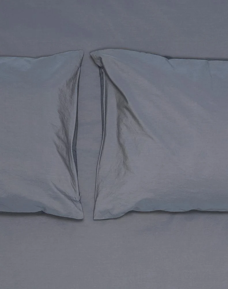Vintage Egyptian Cotton Bedding in Two Tone Petrol & Denim Colors