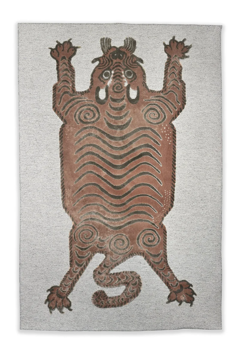 Wool & Bamboo Silk Rugs and Carpet "Bengali" Burnt Orange by Sophie Probst & Michele Rondelli