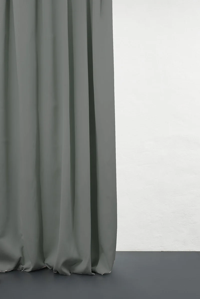 Dimout Curtains "Groovy Corduroy Weave" in Ash Grey Color