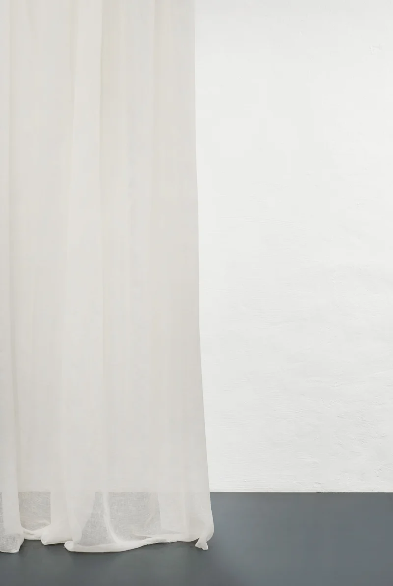 Linen Curtains "Hilma" Cheesecloth Weave in White Color