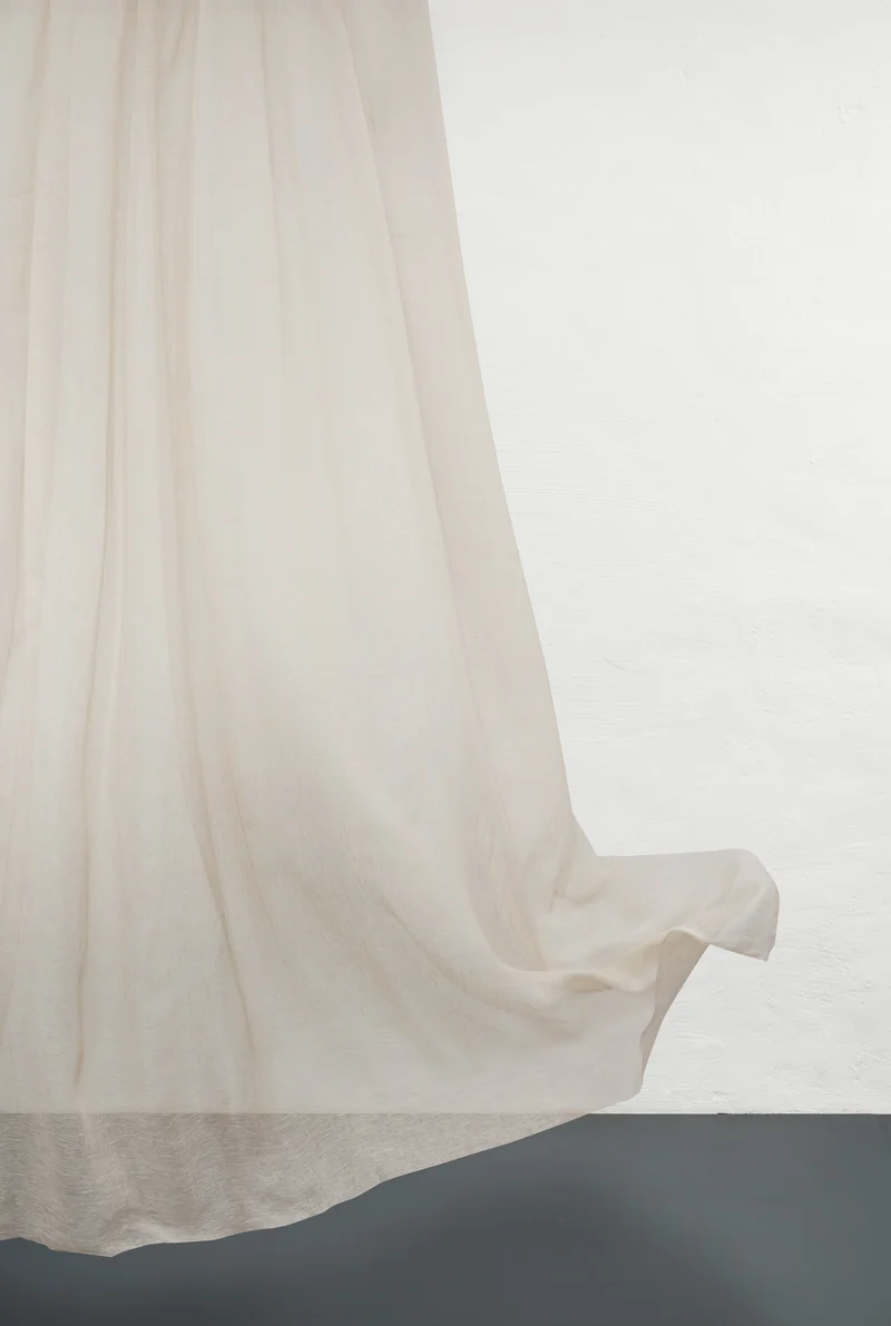 Linen Curtains "Hilma" Cheesecloth Weave in Sand Color