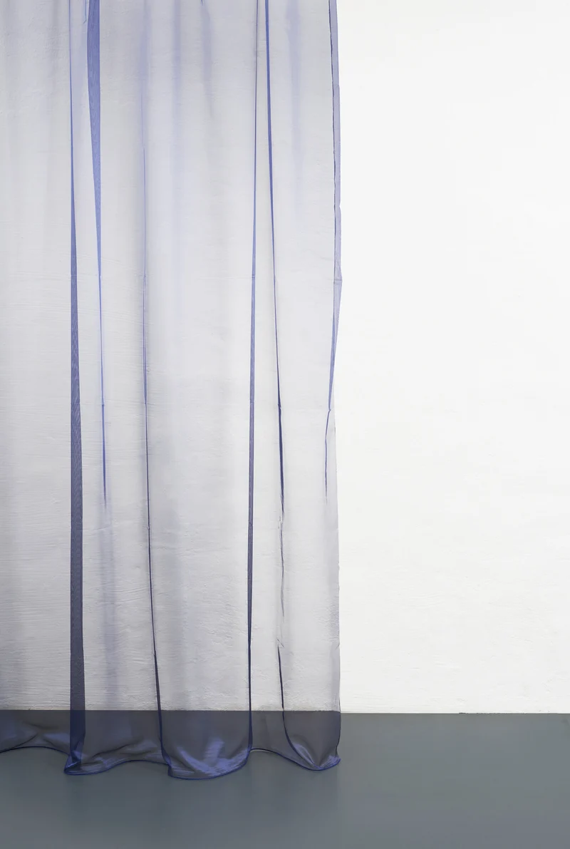 Metallic Sheer Curtains "Glamorous" in True Blue Color