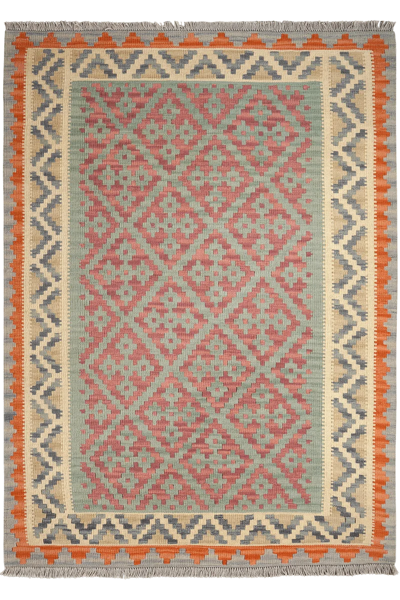 Kelim Gashgai · Handgewebt – Grün, 182x129 cm
