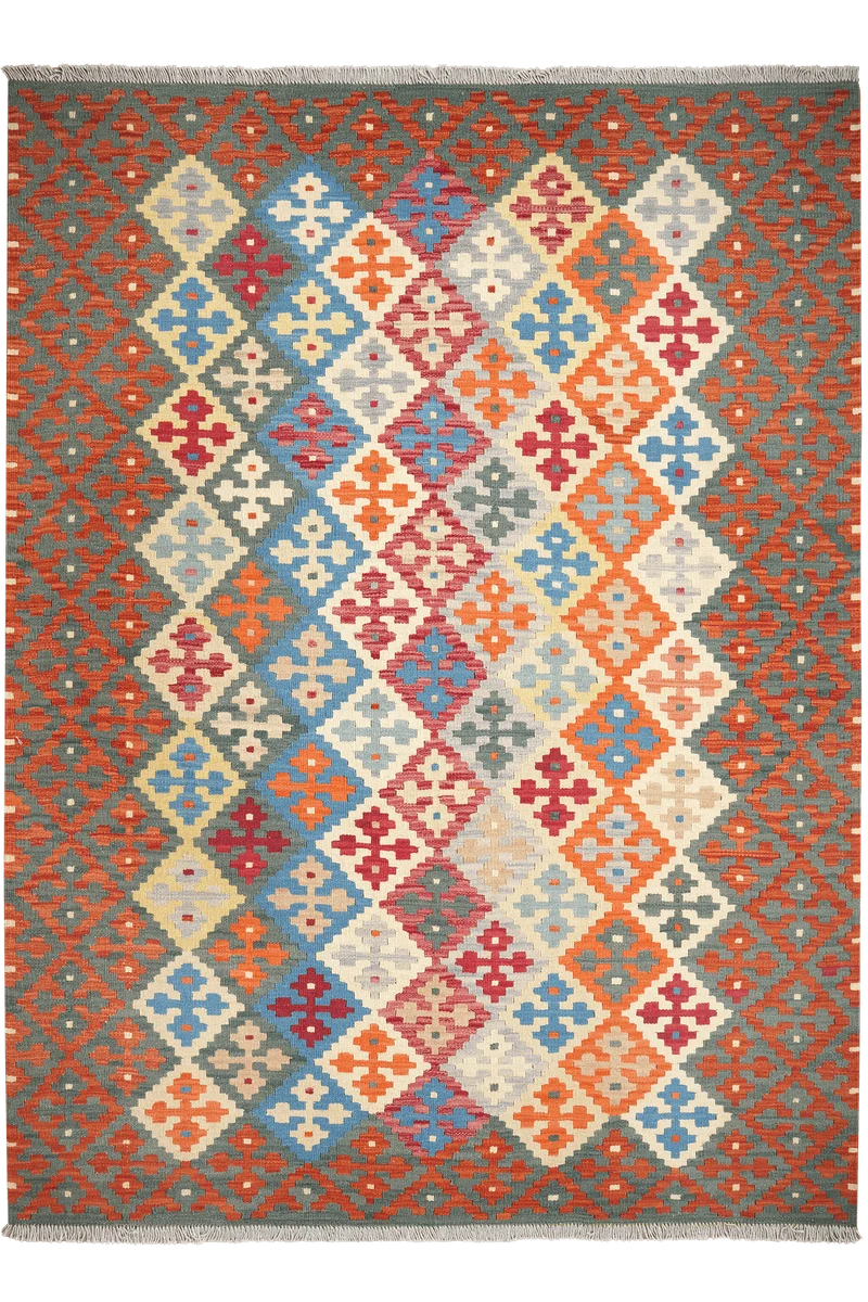 Kelim Gashgai · Handgewebt – Bunt, 241x176 cm