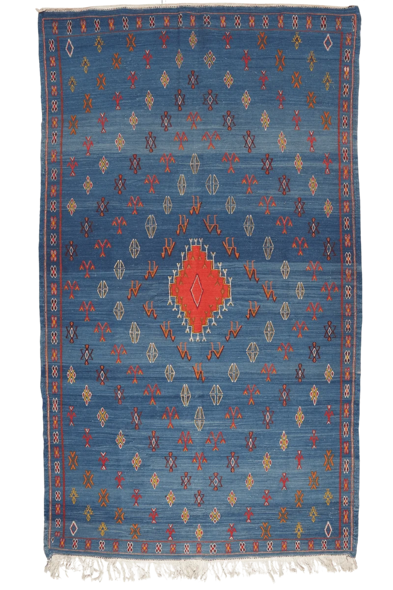 Kelim · Handgewebt – Blau, 260x149 cm