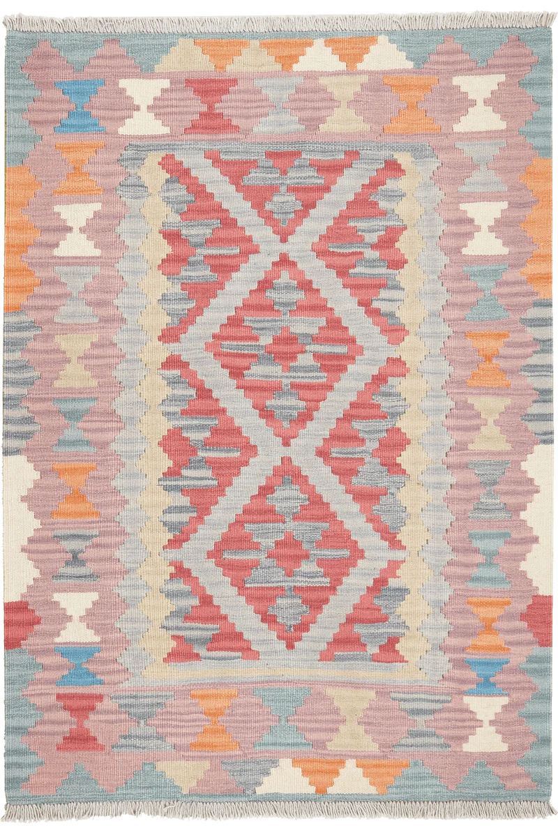 Kelim Gashgai · Handgewebt – Grau, 145x102 cm