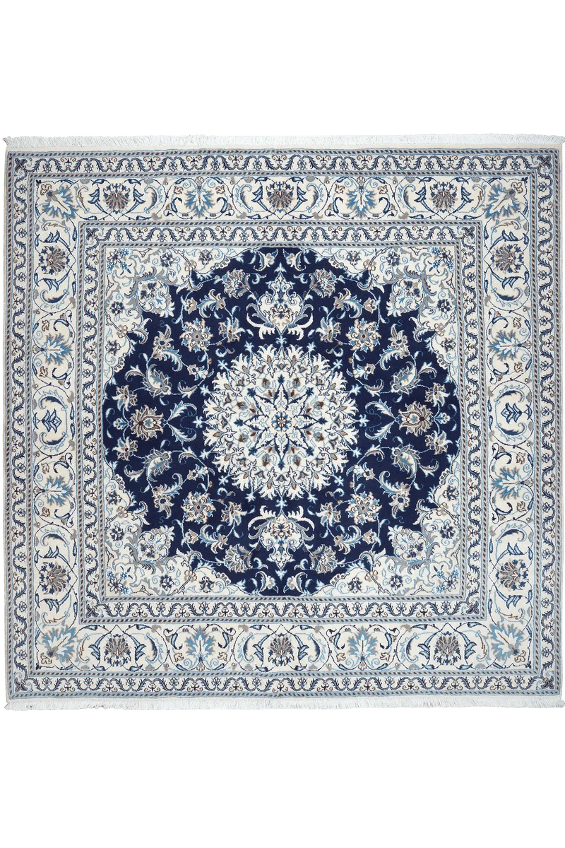 Nain 12La · Handgeknüpft – Blau, 194x198 cm