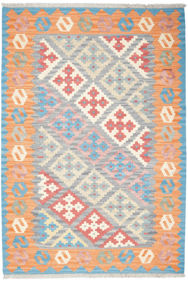 Kelim Gashgai · Handgewebt – Grau, 177x120 cm