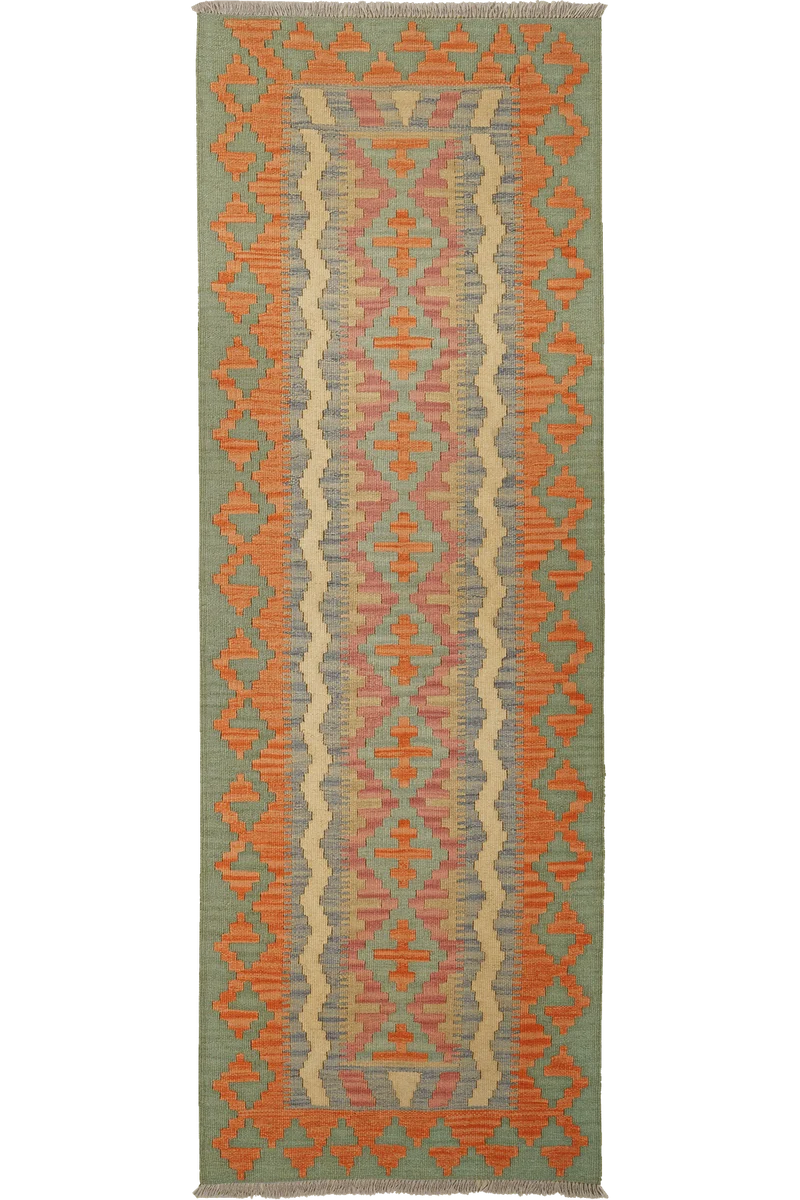 Kelim Gashgai · Handgewebt – Beige, 246x85 cm