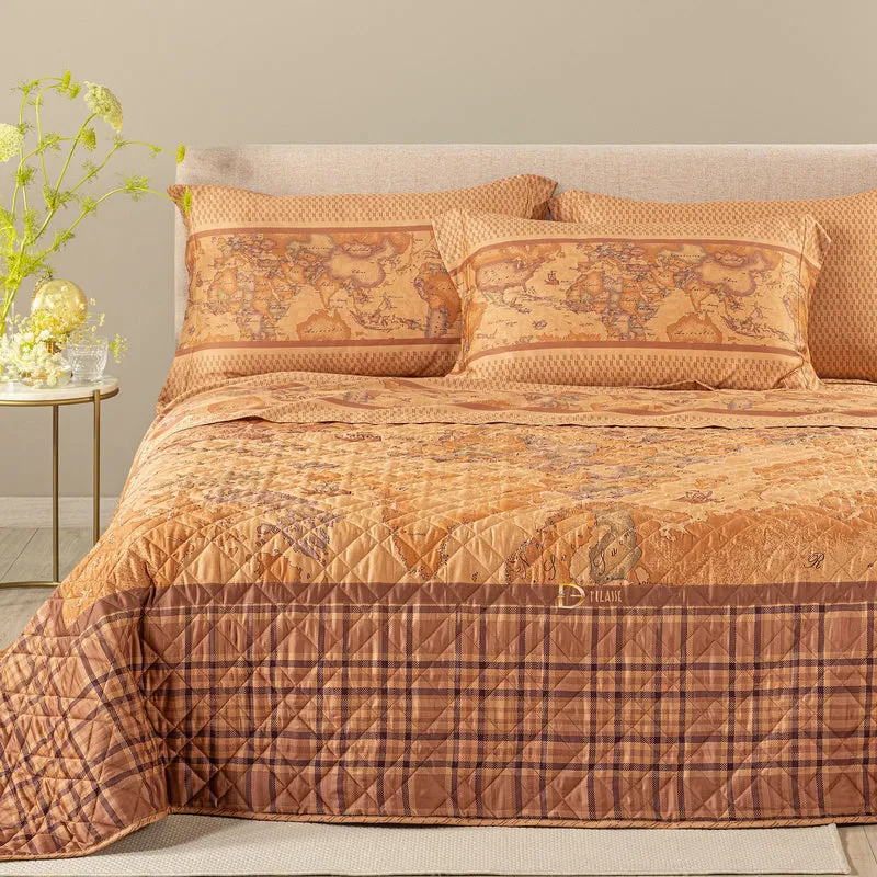 Copriletto Primaverile Geo Tartan in Raso di cotone 80 gr/mq