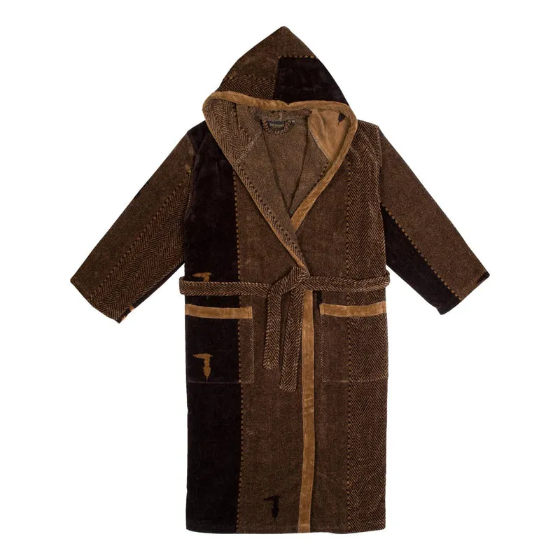 Accappatoio con Cappuccio new tweed in Spugna 410 gr/mq