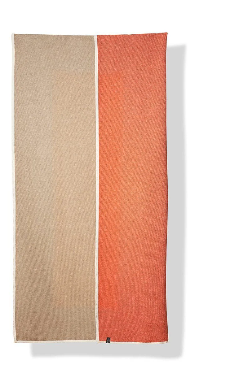 Cotton Blanket or Bedspread Maxi XL in Orange & Clay Beige Colors