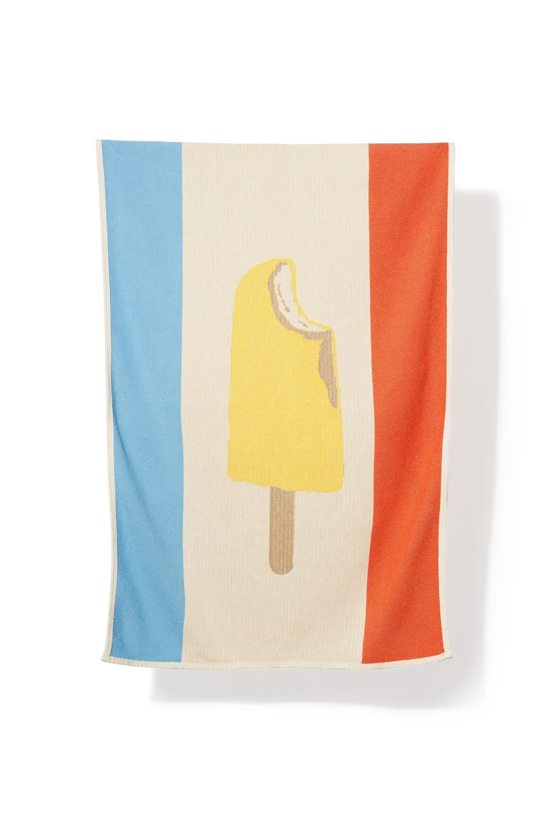 Cotton Beach Towel or Mini Blanket "Gelato" by Michele Rondelli