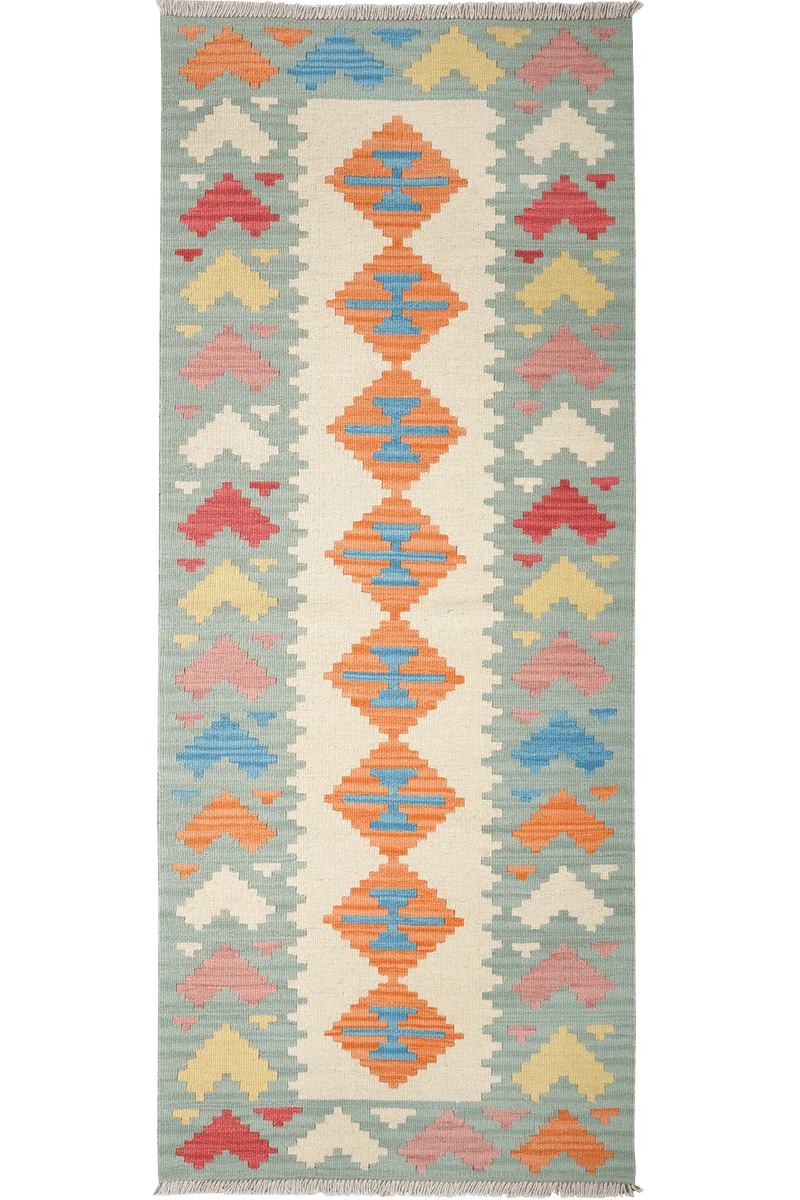 Kelim Gashgai · Handgewebt – Beige, 202x80 cm