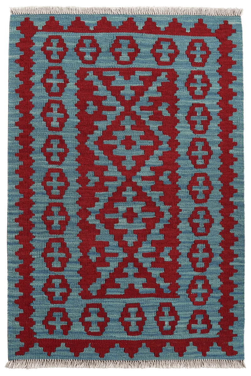 Kelim Gashgai · Handgewebt – Blau, 125x86 cm