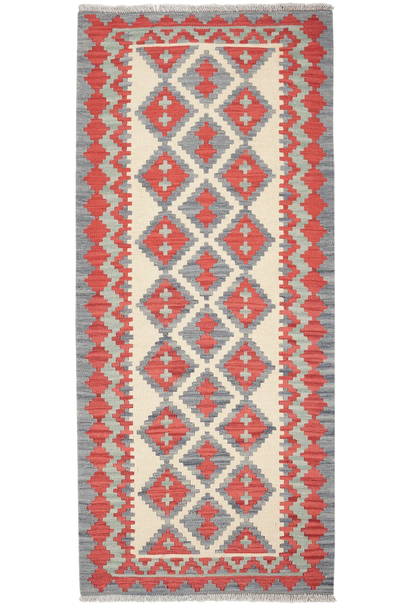 Kelim Gashgai · Handgewebt – Beige, 204x87 cm