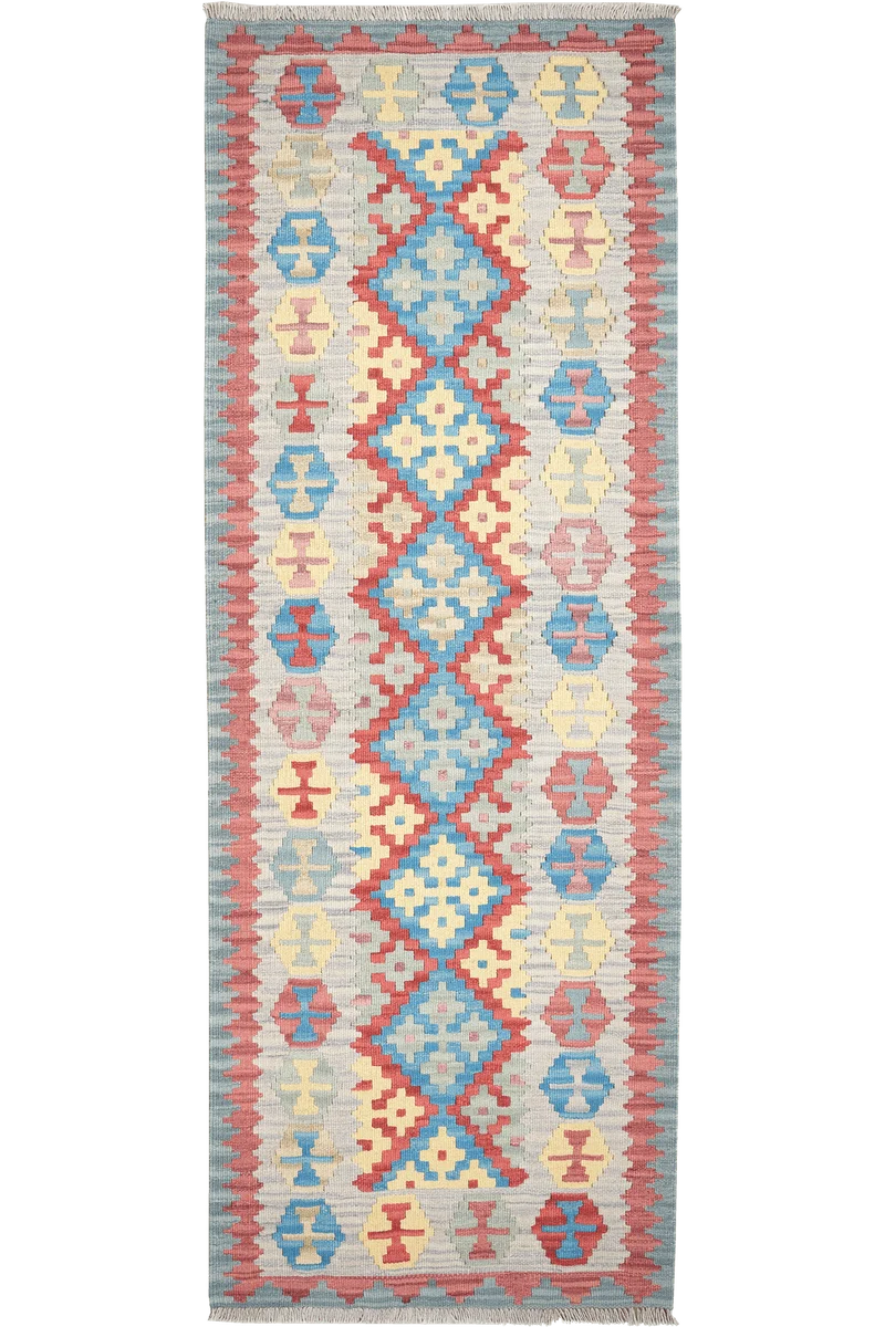 Kelim Gashgai · Handgewebt – Blau, 239x84 cm