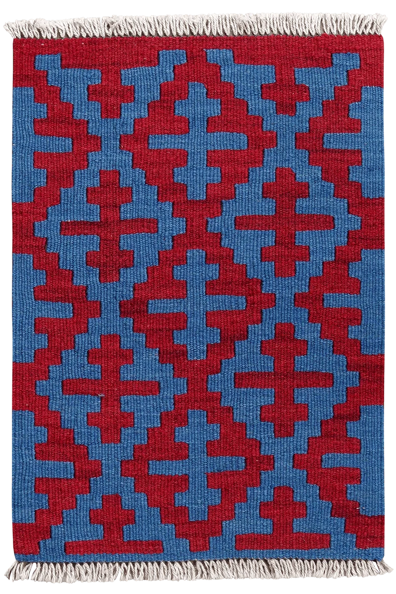 Kelim Gashgai · Handgewebt – Rot, 59x42 cm