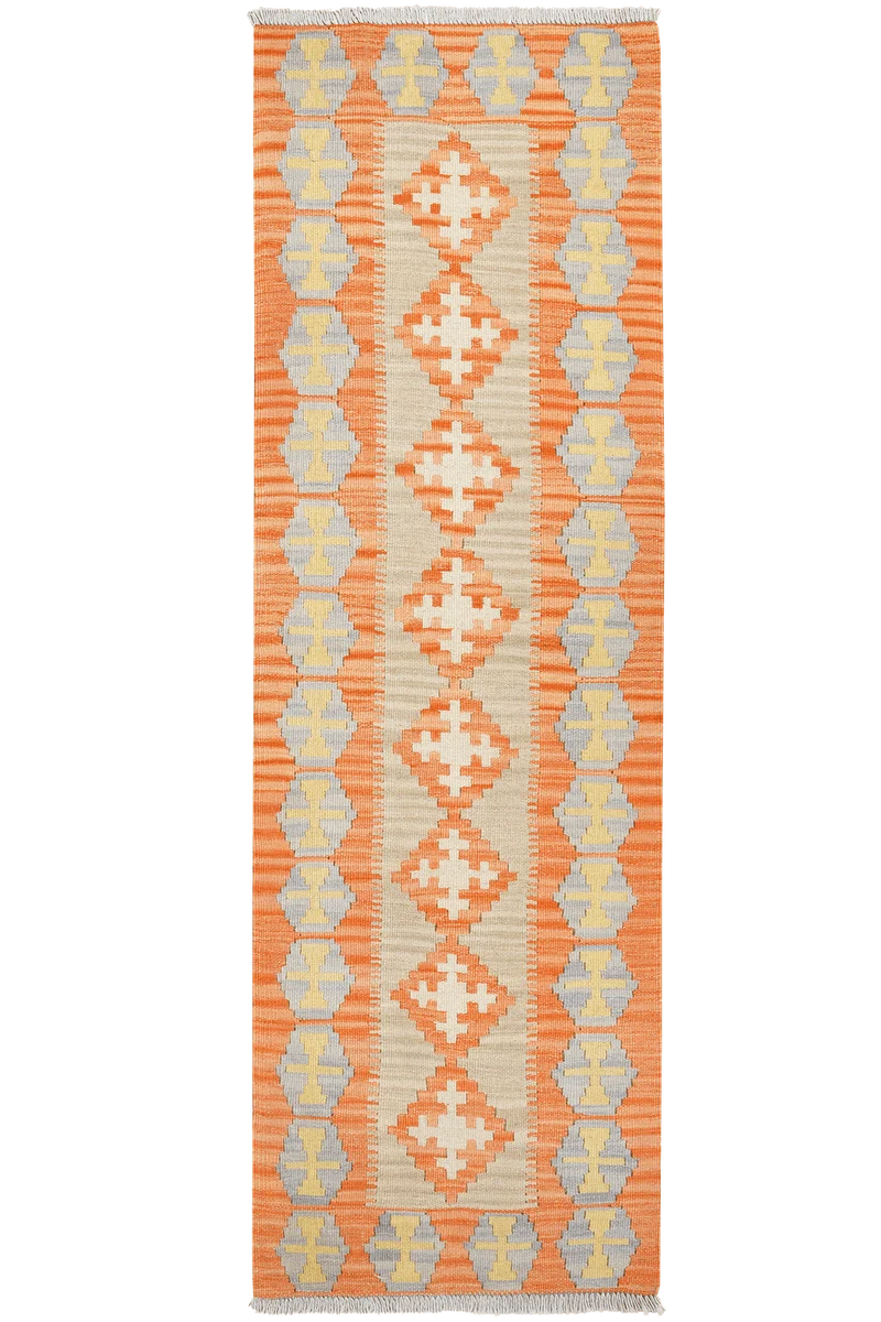 Kelim Gashgai · Handgewebt – Beige, 200x63 cm