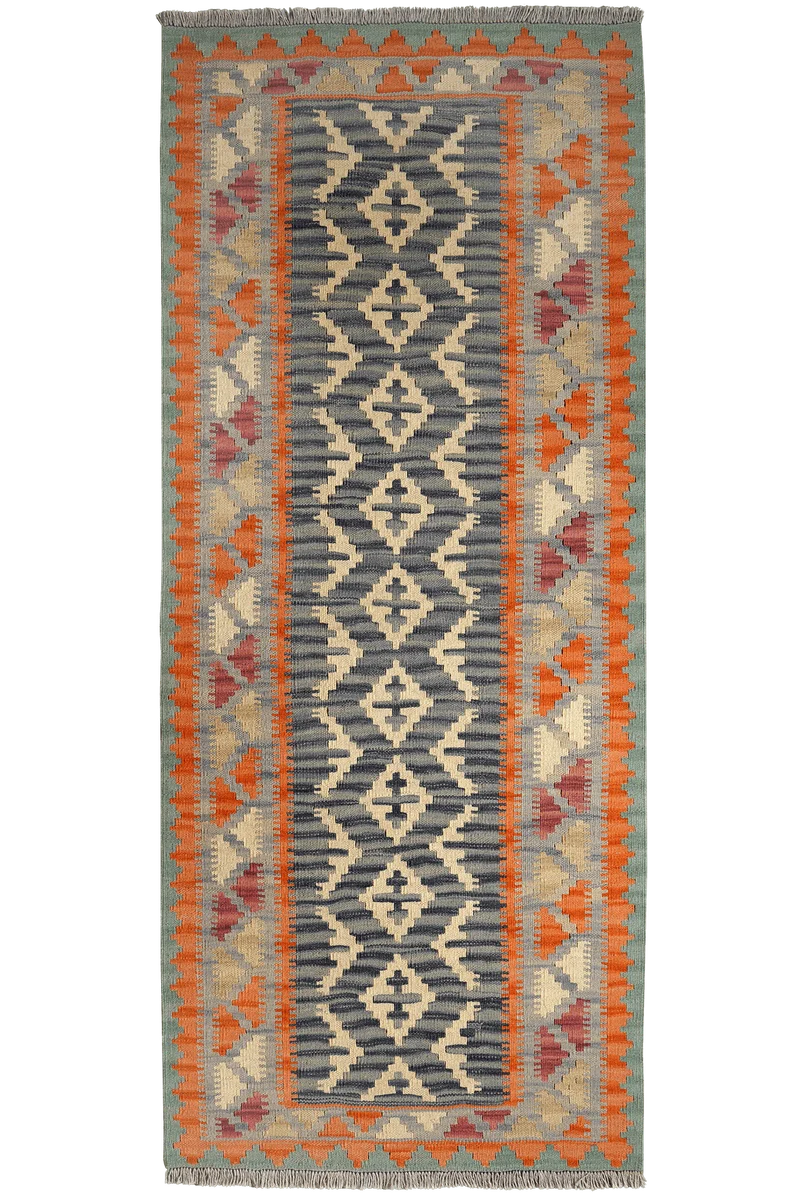 Kelim Gashgai · Handgewebt – Blau, 205x86 cm