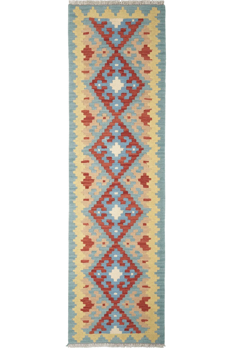 Kelim Gashgai · Handgewebt – Rot, 193x55 cm