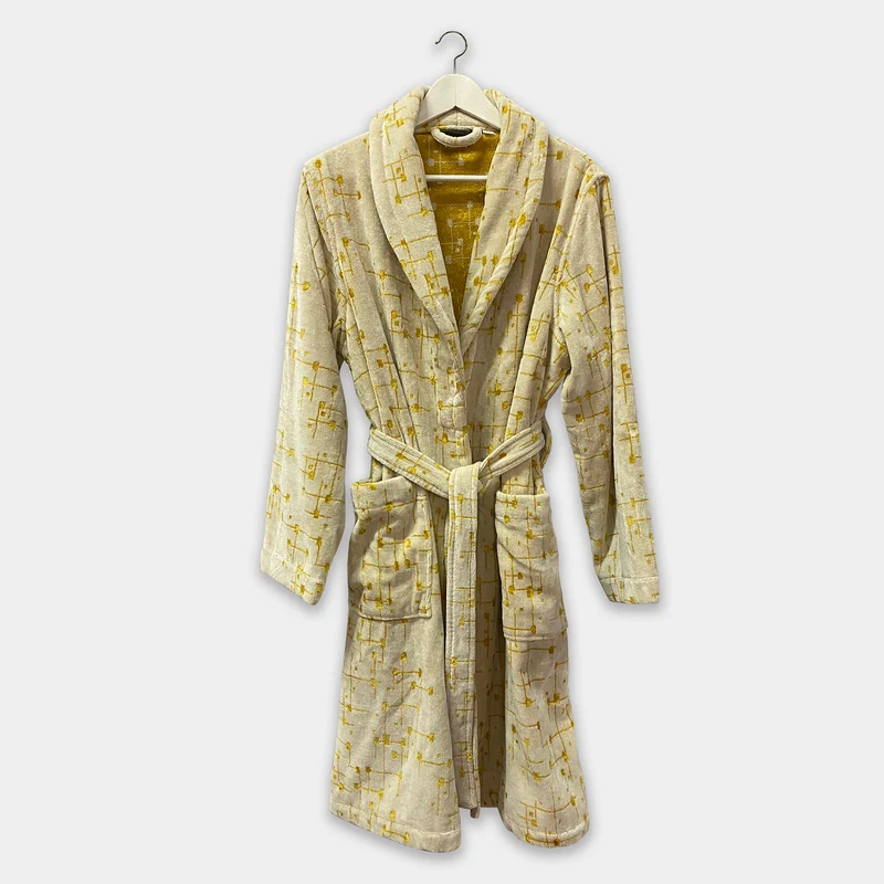 Accappatoio a Scialle Gold joy Moderno in Cotone e Viscosa 450 gr/mq