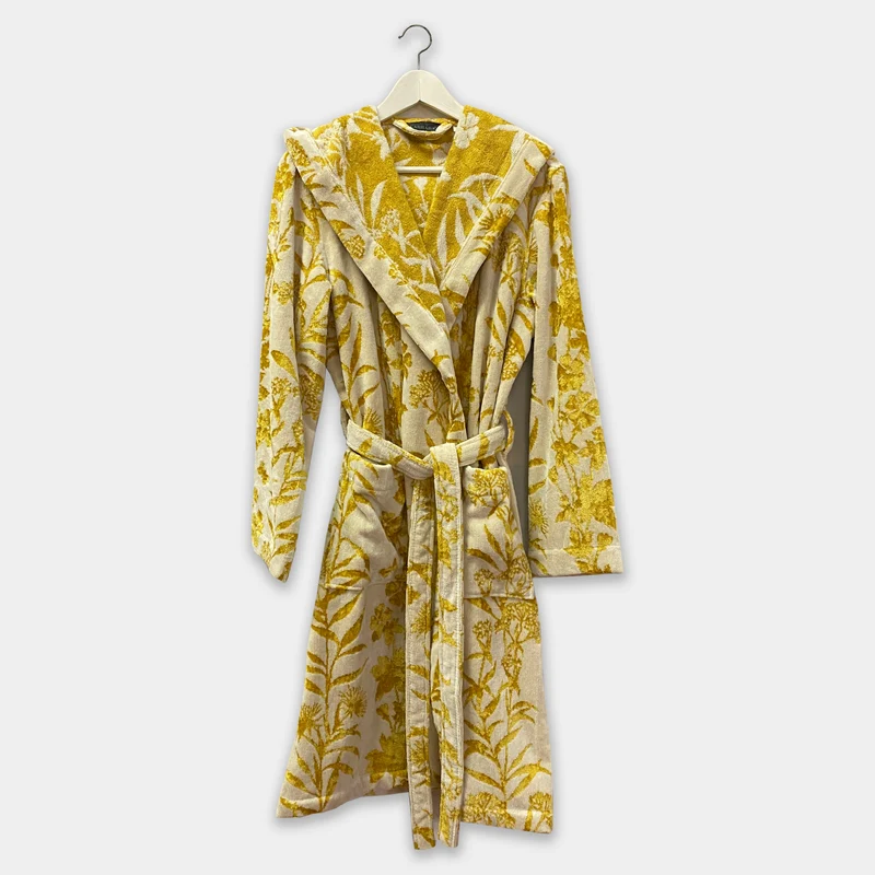 Accappatoio a Scialle Gold ramage Moderno in Spugna 450 gr/mq