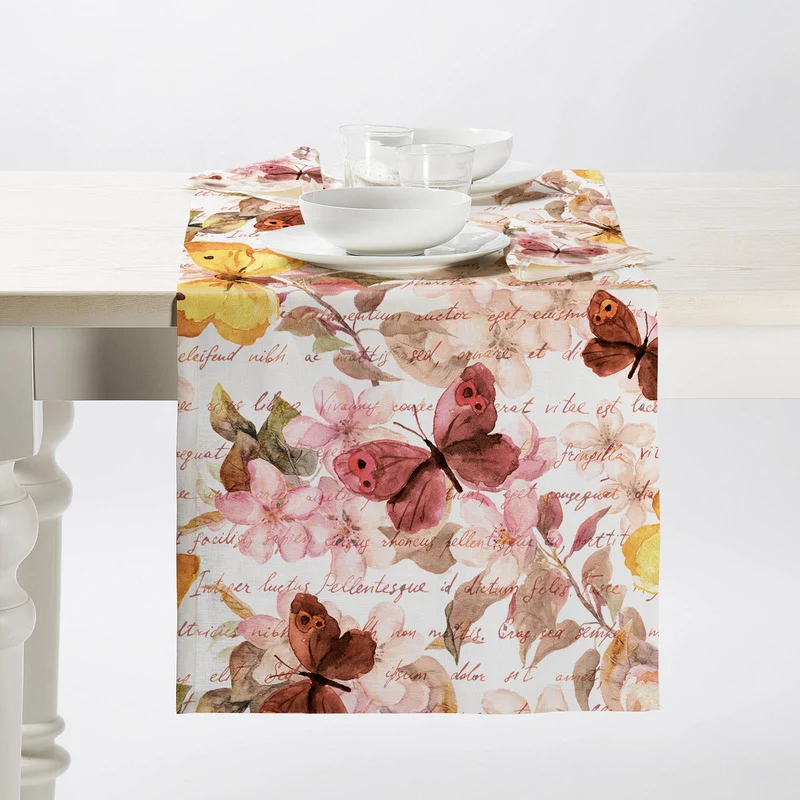 Runner per la tavola in Misto lino Fiorita Caleffi Shabby Chic