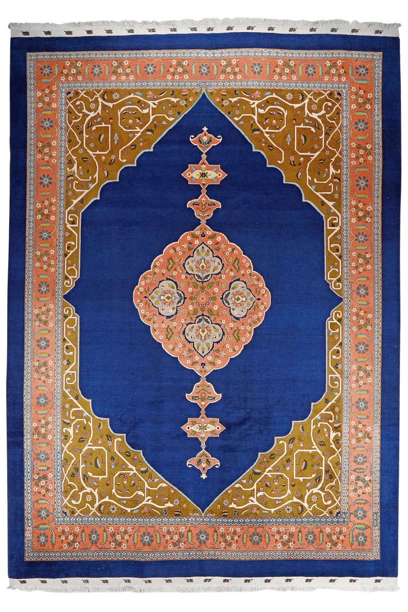 Tabriz Old · Handgeknüpft – Blau, 344x249 cm
