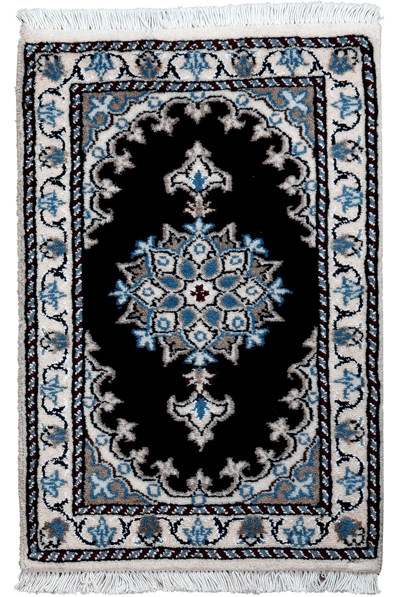Nain 12La · Handgeknüpft – Blau, 61x40 cm