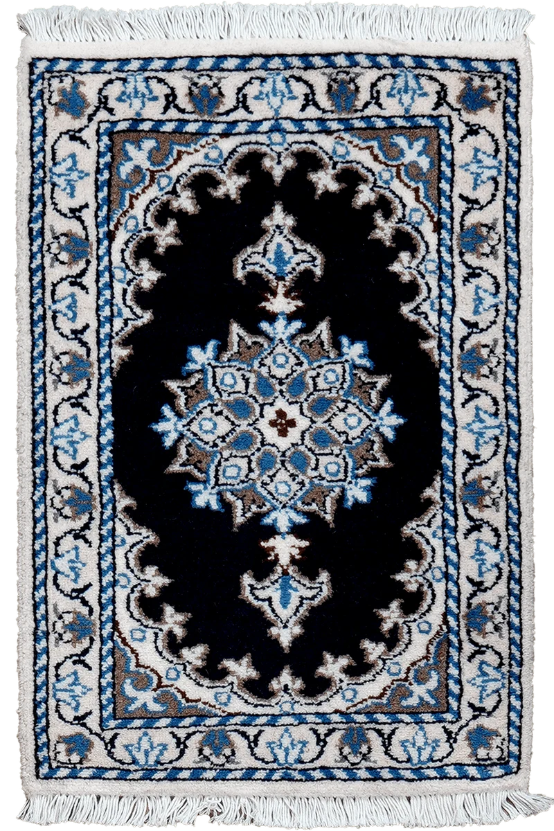 Nain 12La · Handgeknüpft – Blau, 62x40 cm