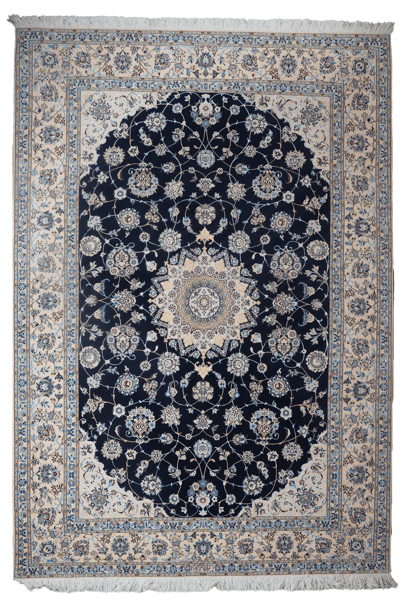 Nain 6La · Handgeknüpft – Blau, 241x166 cm